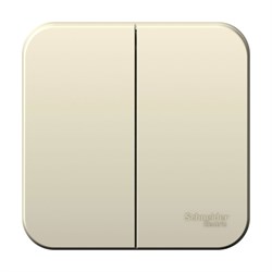 Blanca наружняя молочная выключатель 2-клавишный, 6А, 250В BLNVA065002 - фото 72644