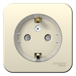 Blanca наружняя молочная розетка с заземлением, со штор., (тонкая) 16А, 250В изолированная пластина BLNRA111112 - фото 72646
