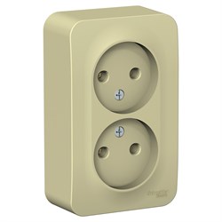 Blanca наружняя бежевый розетка 2-ая без заземления без шторок, изолированная пластина 16А, 250В BLNRA000217 - фото 72652