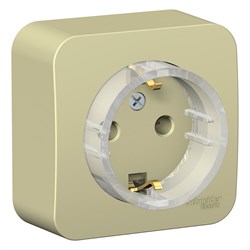 Blanca наружняя бежевый розетка с заземлением, без шторок, (Компакт) изолированная пластина 16А, 250В BLNRA110117 - фото 72667
