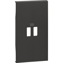 BTicino Living now чёрный лицевая панель для зарядных устройств USB 2 мод KG12C - фото 72950