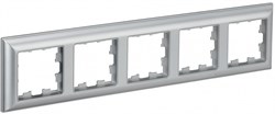 IEK Brite Decor алюминий 3D-форма рамка 5 мест BR-M52-12-K47 - фото 73134