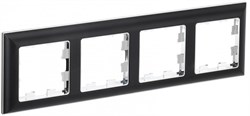 IEK Brite Decor чёрный / хром 3D-форма рамка 4-места BR-M42-12-2-K23 - фото 73141