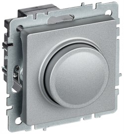 IEK Brite Base алюминий светорегулятор поворотно нажимной 600Вт BR-D20-0600-K47 - фото 73143