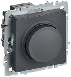 IEK Brite Base графит светорегулятор поворотно нажимной 600Вт BR-D20-0600-K53 - фото 73149