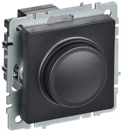IEK Brite Base чёрный светорегулятор поворотно нажимной 600Вт BR-D20-0600-K02 - фото 73165