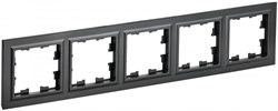 IEK Brite Base чёрный рамка 5-местная BR-M52-K02 - фото 73169
