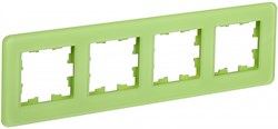 IEK Brite Decor эко грин матовый стекло скруглённые углы рамка 4-места BR-M42-G-41-K06 - фото 73182