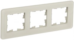 IEK Brite Decor песчаный матовый стекло скруглённые углы рамка 3 места BR-M32-G-41-K98 - фото 73206
