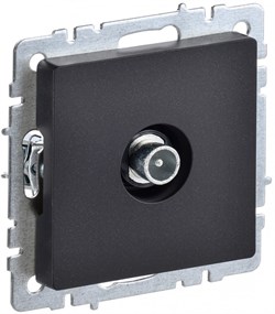 IEK Brite Base чёрный розетка TV проходная BR-A10-P-K02 - фото 73226