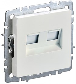 IEK Brite Base жемчуг розетка компьютерная 2-ая RJ45 кат.6 BR-K20-2-K36 - фото 73229