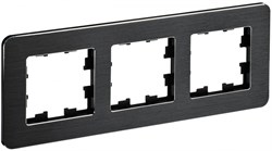 IEK Brite Decor чёрный / алюминий металл скруглённые углы рамка 3 места BR-M32-M-21-K02 - фото 73252