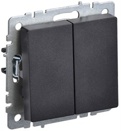 IEK Brite Base чёрный выключатель 2- клавишный 10А BR-V20-0-10-K02 - фото 73265