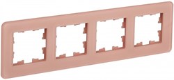IEK Brite Decor дымчатый матовый стекло скруглённые углы рамка 4 места BR-M42-G-41-K97 - фото 73269