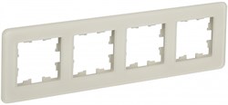 IEK Brite Decor песчаный матовый стекло скруглённые углы рамка 4 места BR-M42-G-41-K98 - фото 73271