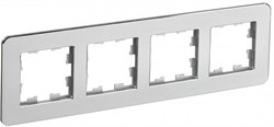 IEK Brite Decor алюминий металл скруглённые углы рамка 4 места BR-M42-M-01-K47 - фото 73276
