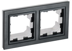 IEK Brite Base чёрный рамка 2 места  IP44 BR-M22-44-K02 - фото 73277