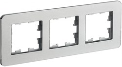 IEK Brite Decor алюминий металл скруглённые углы рамка 3 места BR-M32-M-01-K47 - фото 73281