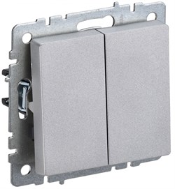 IEK Brite Base алюминий выключатель 2- клавишный 10А BR-V20-0-10-K47 - фото 73305