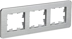 IEK Brite Decor алюминий металл круглённые углы рамка 3 места BR-M32-M-21-K47 - фото 73312