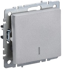 IEK Brite Base алюминий выключатель 1-клавишный с индик 10А BR-V10-1-10-K47 - фото 73313