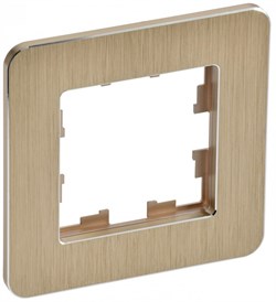 IEK Brite Decor шампань металл скруглённые углы рамка 1 место BR-M12-M-21-K37 - фото 73319
