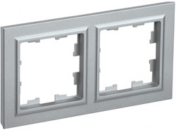 IEK Brite Base алюминий рамка 2 места BR-M22-K47 - фото 73330