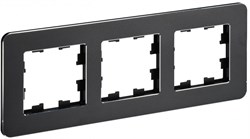 IEK Brite Decor чёрный металл скруглённые углы рамка 3 места BR-M32-M-01-K02 - фото 73339