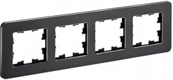 IEK Brite Decor чёрный металл скруглённые углы рамка 4 места BR-M42-M-01-K02 - фото 73342