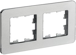 IEK Brite Decor алюминий металл скруглённые углы рамка 2 места BR-M22-M-01-K47 - фото 73345
