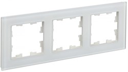 IEK Brite Decor белый матовый стекло рамка 3 места BR-M32-G-31-K01 - фото 73359