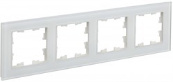 IEK Brite Decor белый матовый стекло рамка 4 места BR-M42-G-31-K01 - фото 73362