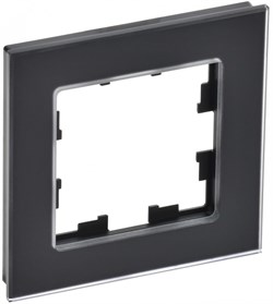 IEK Brite Decor чёрный матовый стекло рамка 1 место BR-M12-G-31-K02 - фото 73364