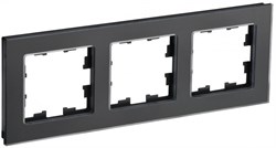 IEK Brite Decor чёрный матовый стекло рамка 3 места BR-M32-G-31-K02 - фото 73365