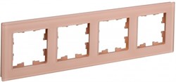 IEK Brite Decor персик матовый стекло рамка 4-места BR-M42-G-31-K96 - фото 73374