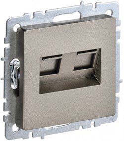 IEK Brite Base шампань розетка компьютерная двойная RJ45 кат.5E BR-K20-1-K37 - фото 73375