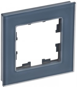 IEK Brite Decor маренго матовый стекло рамка 1-местная BR-M12-G-31-K35 - фото 73376