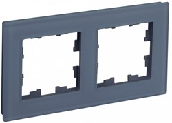 IEK Brite Decor маренго матовый стекло рамка 2-местная BR-M22-G-31-K35 - фото 73378
