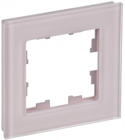 IEK Brite Decor розовый матовый стекло рамка 1-местная BR-M12-G-31-K14 - фото 73384