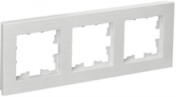 IEK Brite Decor белый рифленый рамка 3 места BR-M32-51-K01 - фото 73401