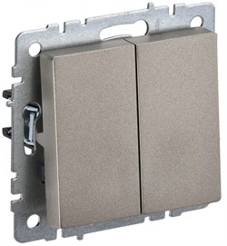 IEK Brite Base шампань выключатель 2-клавишный 10А BR-V20-0-10-K37 - фото 73402