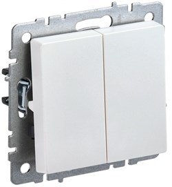 IEK Brite Base жемчуг выключатель 2- клавишный 10А BR-V20-0-10-K36 - фото 73442
