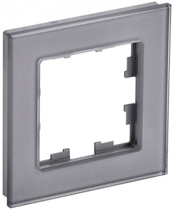 IEK Brite Decor серый глянец стекло рамка 1-местная BR-M12-G-K03 - фото 73480