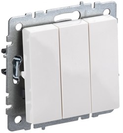 IEK Brite Base белый выключатель 3 клавишный 10А BR-V30-0-10-K01 - фото 73481