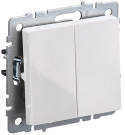 IEK Brite Base белый выключатель 2- клавишный 10А BR-V20-0-10-K01 - фото 73487