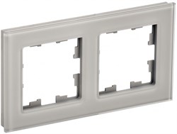 IEK Brite Decor дымчатый глянец стекло рамка 2 места BR-M22-G-K30 - фото 73490