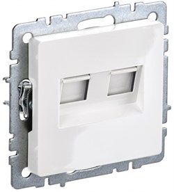 IEK Brite Base белый розетка компьютерная двойная кат.5E RJ45 BR-K20-1-K01 - фото 73517