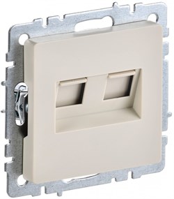 IEK Brite Base бежевый розетка компьютерная 2-ая RJ45 кат.6 BR-K20-2-K10 - фото 73562