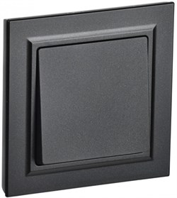 IEK Brite чёрный выключатель 1-клавишный 10А в сборе BR-V10-0-10-K02-F - фото 73574