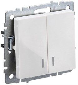 IEK Brite Base белый выключатель 2- клавишный с индикацией 10А BR-V20-1-10-K01 - фото 73582